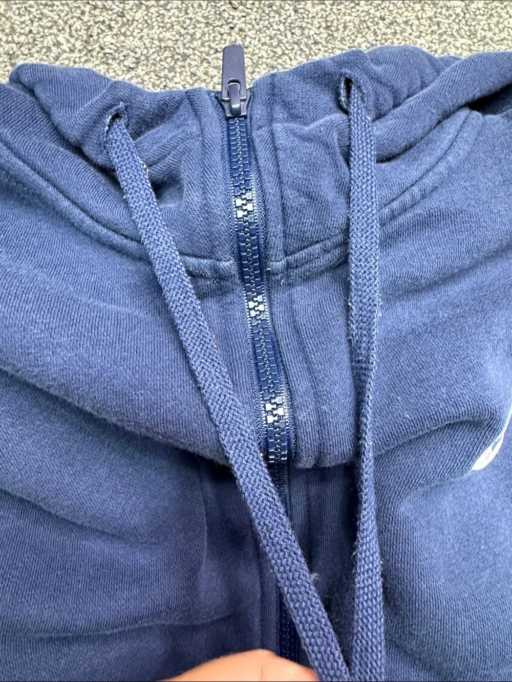 Nike Full Zip Hoodie Blue BV2645-44B Embroidered Logo Fleece Men's Medium